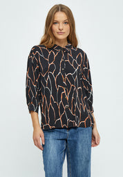 Desires Fenja 3/4 Sleeve Shirt Shirt 9000P Black Print