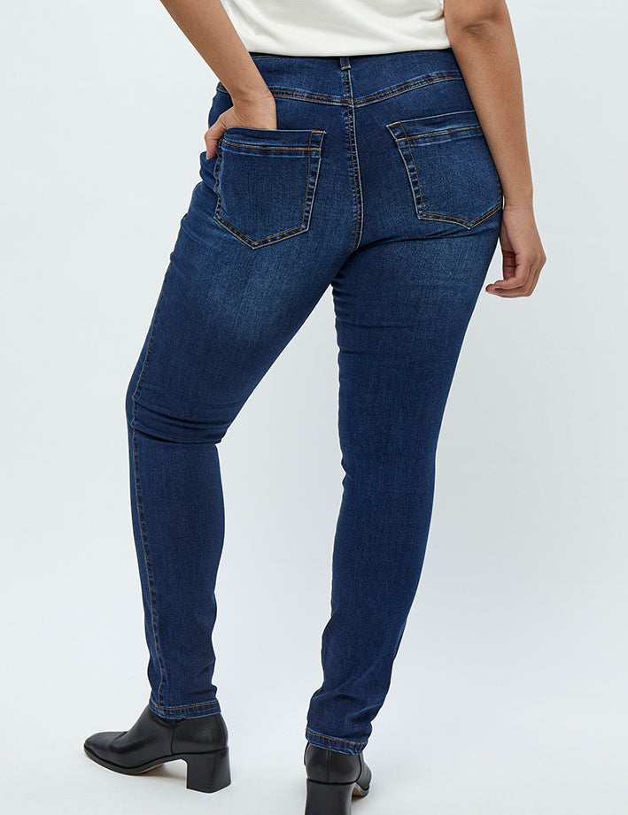 Peppercorn Franny High Waisted Slim Jeans Curve Jeans 9610 Mid Blue Denim