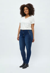 Peppercorn Franny High Waisted Slim Jeans Curve Jeans 9610 Mid Blue Denim