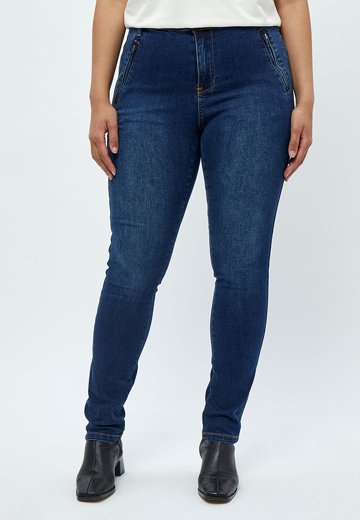Peppercorn Franny High Waisted Slim Jeans Curve Jeans 9610 Mid Blue Denim