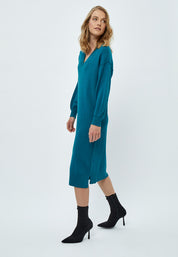 Desires Gabi V-Neck Long Sleeve Midi Dress Dress 1176M Cystal Teal Melange