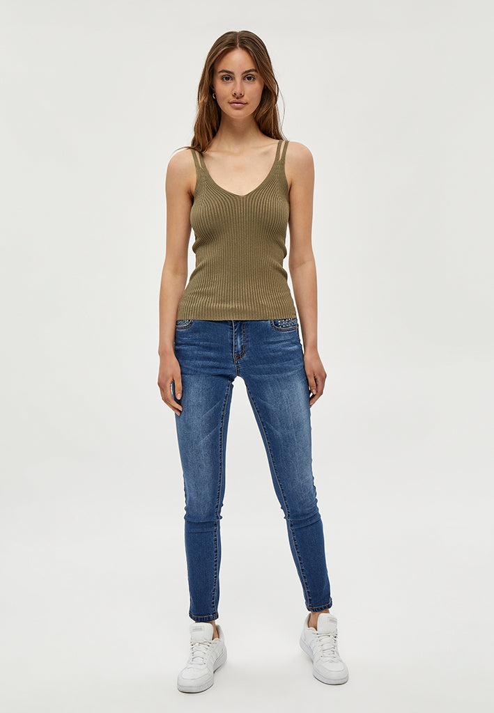 Desires DSGeisha Rib Top Top 3975 Mermaid Green