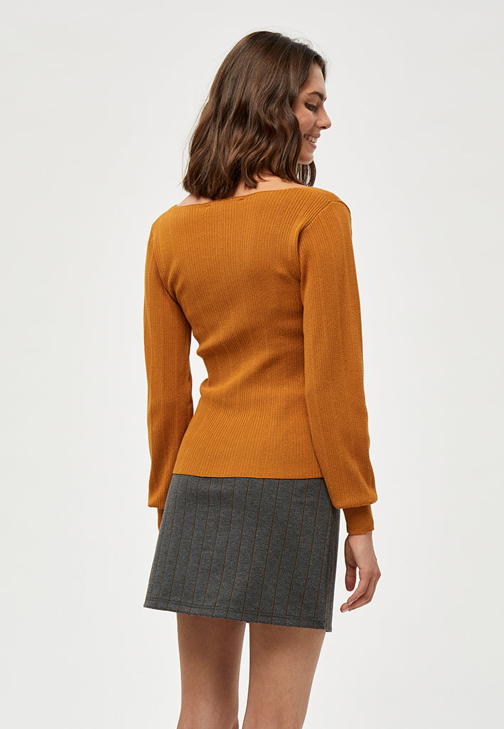 Desires Gry Squared Neck Pullover Pullover 5835 BUCKTHORN BROWN