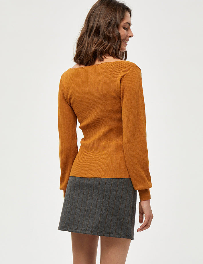 Desires Gry Squared Neck Pullover Pullover 5835 BUCKTHORN BROWN