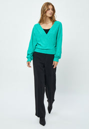 Minus Ilani Wrap Long Sleeve Knit Pullover Pullover 3036M Jade Green Mel