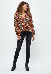 Desires Jaclyn V-neck Blouse Blouse 5000P Redwood Print