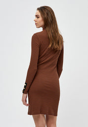 Desires Jamela Rib Dress Dress 5076S Apple Butter Brown Stripe