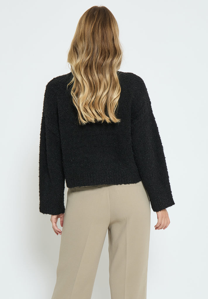 Minus Josette Cropped Knit Pullover Pullover 100 Black
