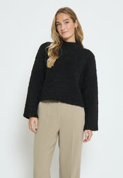 Minus Josette Cropped Knit Pullover Pullover 100 Black