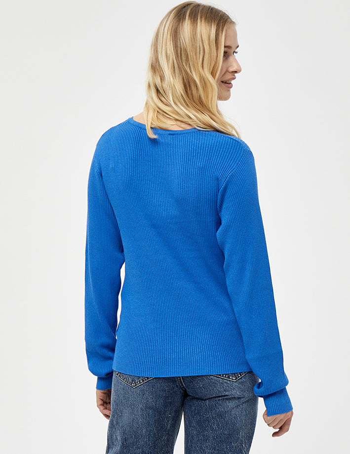 Desires Kissi Graphic Knit Blouse Pullover 5130 NEBULAS BLUE