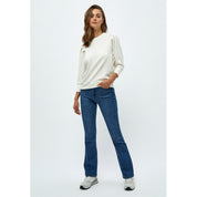 Peppercorn Laila 3/4 Sleeve Sweat Sweatshirt 0001 White