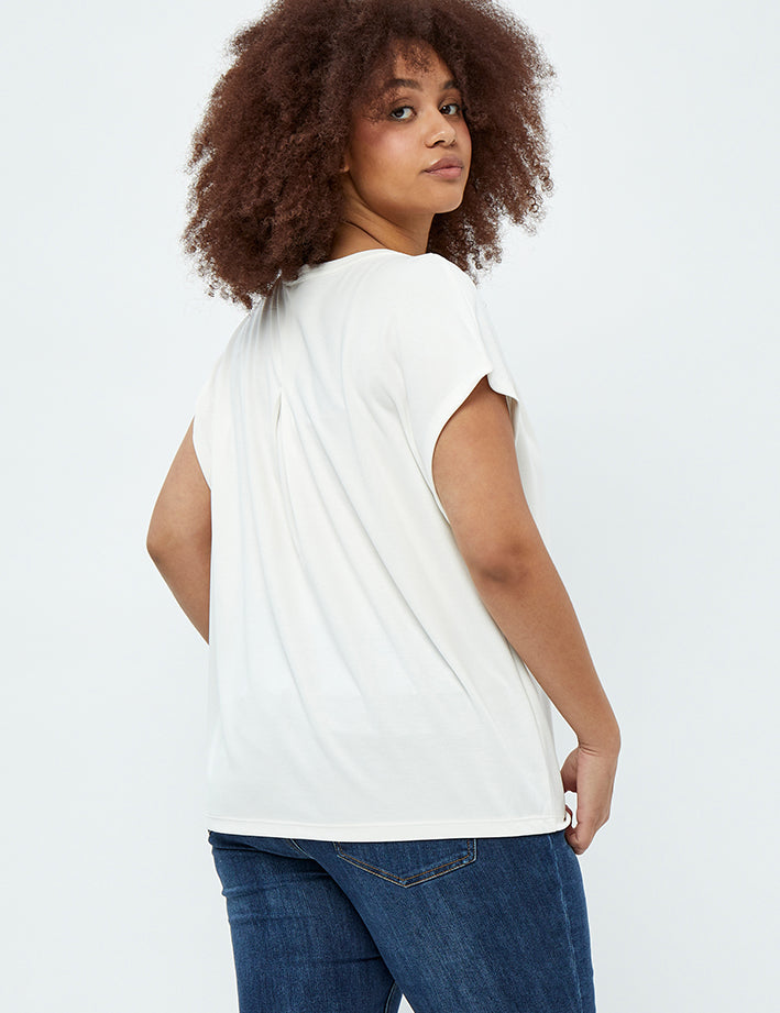Peppercorn Lana V-Neck Cap Sleeve T-Shirt Curve T-Shirt 0265 Sandshell