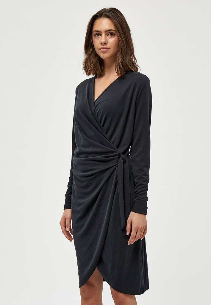 Peppercorn Lana Wrap Dress Dress 9000 Black