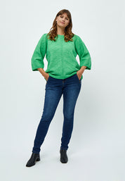 Peppercorn Lenore 3/4 Sleeve Pullover Curve Pullover 3047 Green Spruce