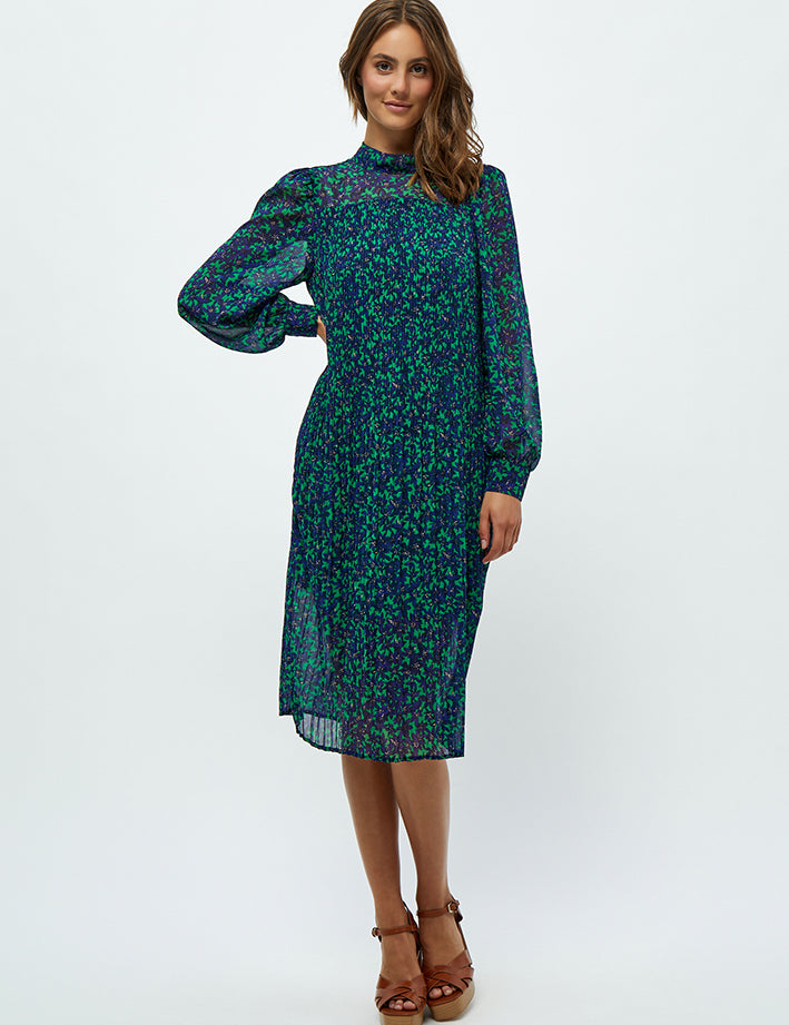 Peppercorn Levi Midi Dress Dress 9456P Ocean Green Print
