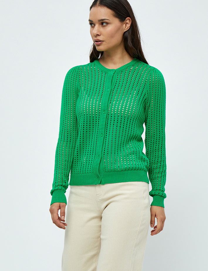 Peppercorn Libby Round Neck Knit Cardigan Cardigans 3205 Bright Green