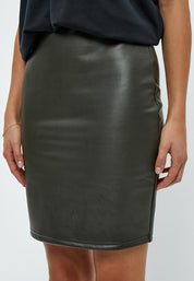 Peppercorn Linette High Waisted Short PU Skirt Skirt 3655 Beluga Green