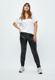 Peppercorn Linette PU Leggings Curve Leggings 9000 Black