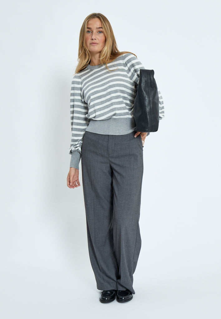 Minus Liva Long Sleeve Pullover Pullover 112S Light Grey Striped