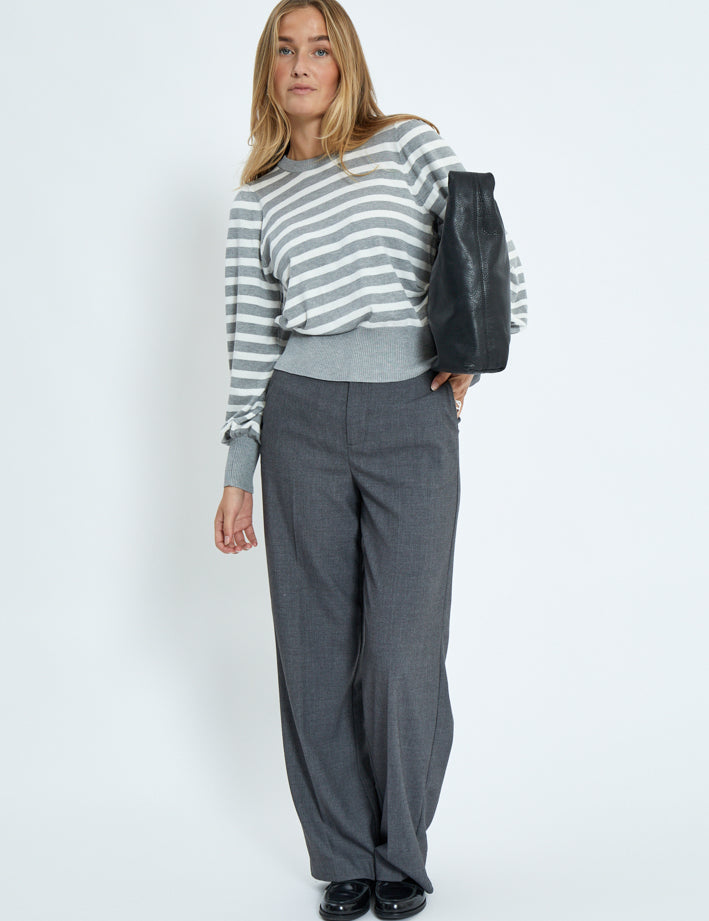 Minus Liva Long Sleeve Pullover Pullover 112S Light Grey Striped