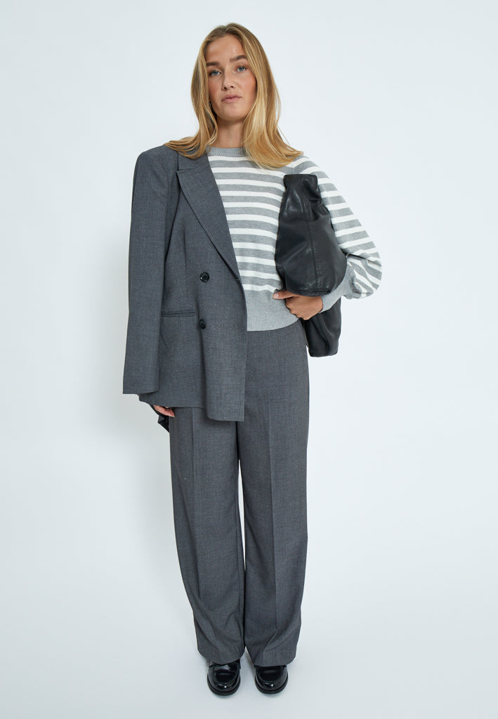 Minus Liva Long Sleeve Pullover Pullover 112S Light Grey Striped