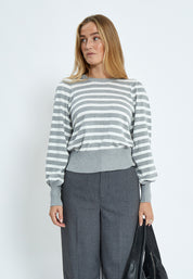 Minus Liva Long Sleeve Pullover Pullover 112S Light Grey Striped