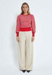 Minus Liva Long Sleeve Pullover Pullover 4175S Tomato Striped