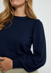 Minus Liva Long Sleeve Pullover Pullover 542 Black Iris Solid