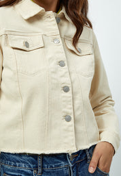 Desires DSLola Cropped Denim Jacket Jacket 0011 Gardenia