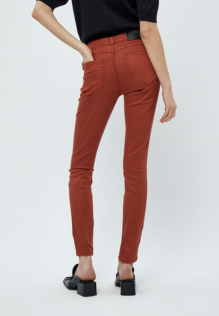 Desires DSLola Garment Dye MW Jeans 8876 Burnt Red