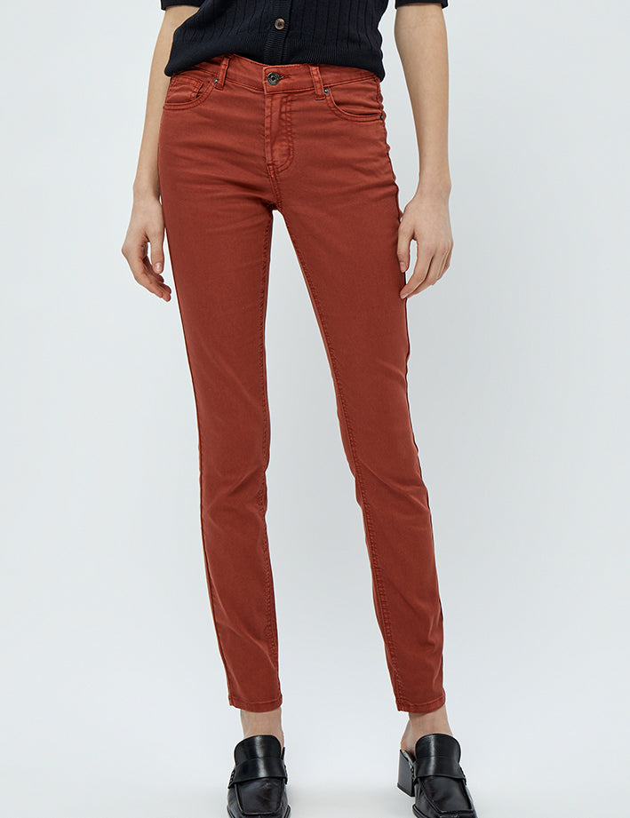Desires DSLola Garment Dye MW Jeans 8876 Burnt Red