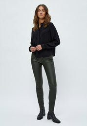Desires Lola Midwaist Coated Jeans 3655 Beluga Green