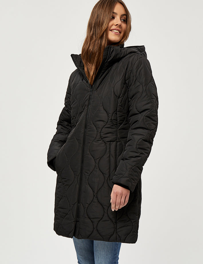 Peppercorn Lune long jacket Coat 9000 Black