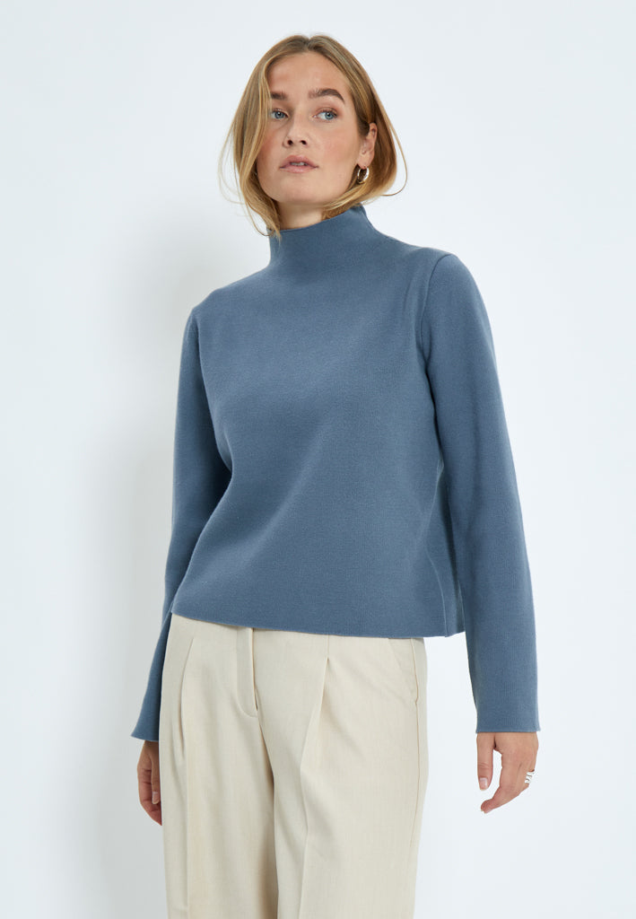 Minus Lupi High Neck Knit Pullover Pullover 1043 Citadel Blue
