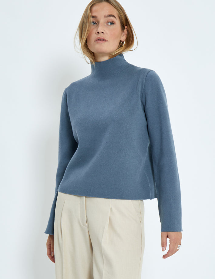 Minus Lupi High Neck Knit Pullover Pullover 1043 Citadel Blue