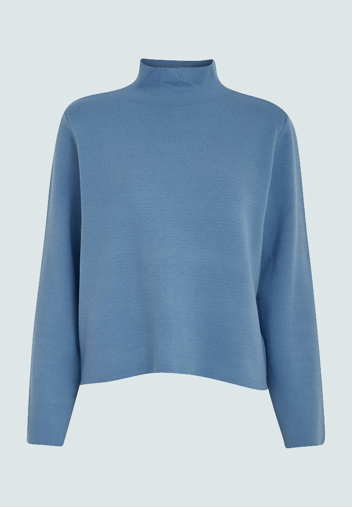 Minus Lupi High Neck Knit Pullover Pullover 1590 Blue Bonnet
