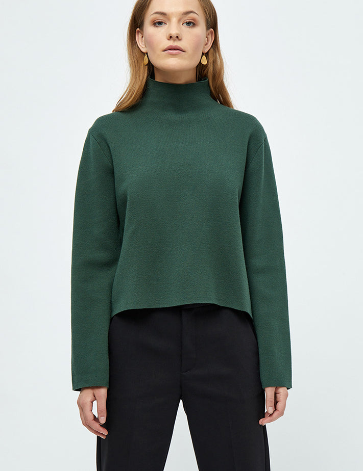 Minus Lupi High Neck Knit Pullover Pullover 4112 Jungle Green
