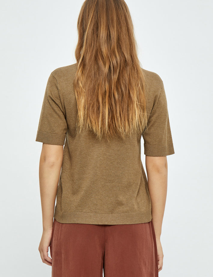 Minus MSAnnamia Oversize Knit T-Shirt 5944M Ermine Brown Melange