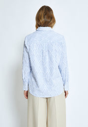 Minus MSAstra Oversize Shirt Shirt 1048S Ice Blue Stripe