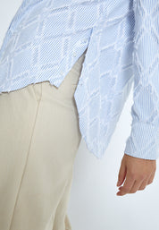 Minus MSAstra Oversize Shirt Shirt 1048S Ice Blue Stripe