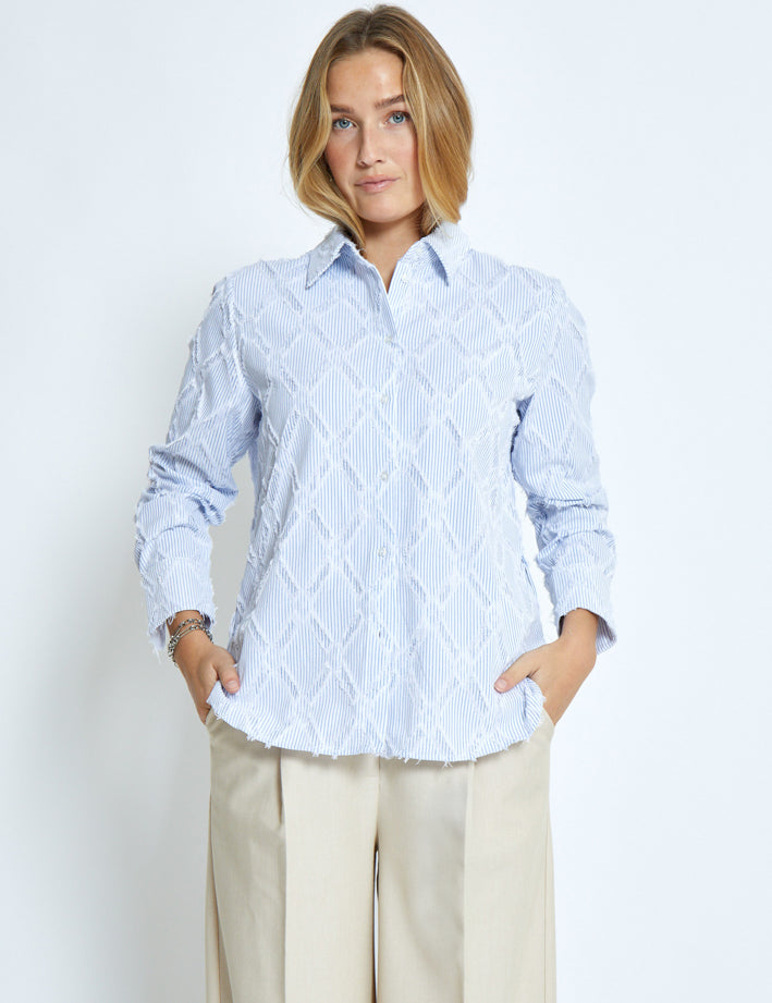 Minus MSAstra Oversize Shirt Shirt 1048S Ice Blue Stripe