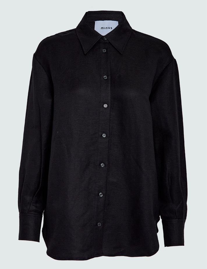 Minus MSAuguste Linen Shirt Shirt 100 Black