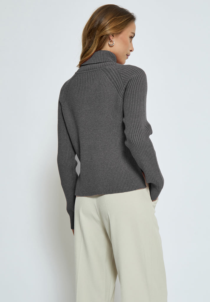 Minus MSAva Knit Turtleneck Pullover 112M Light Grey Melange