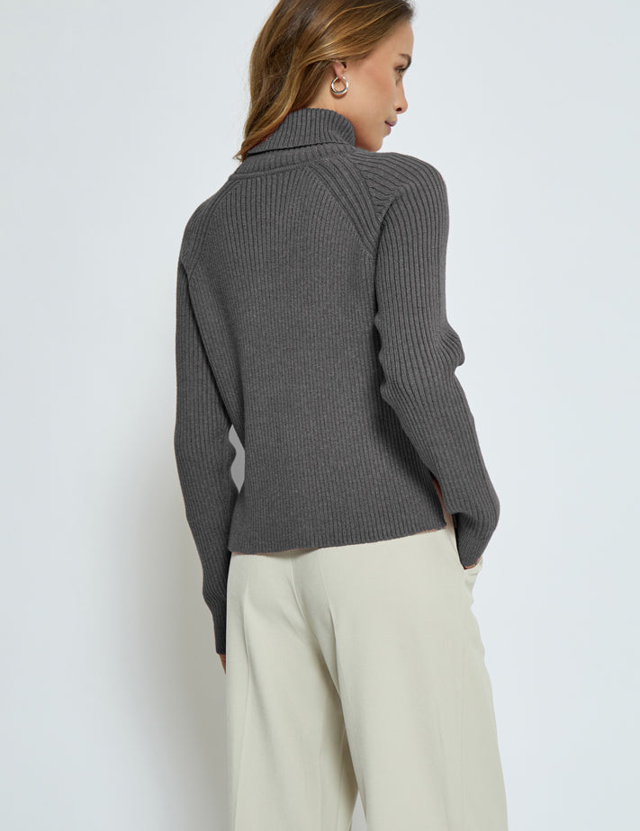 Minus MSAva Knit Turtleneck Pullover 112M Light Grey Melange