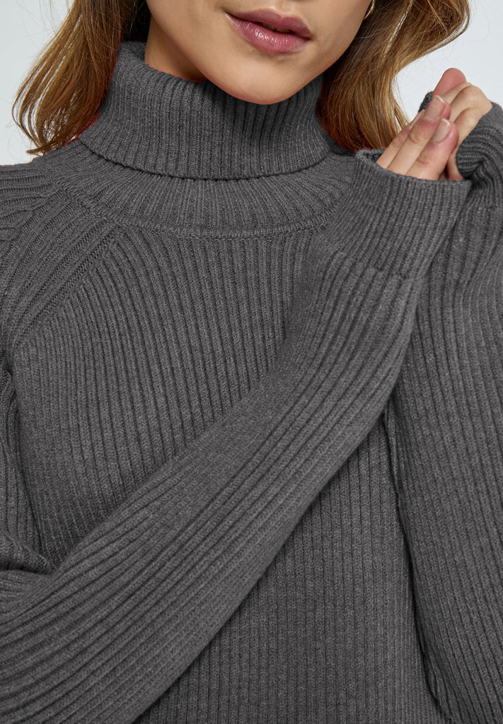 Minus MSAva Knit Turtleneck Pullover 112M Light Grey Melange