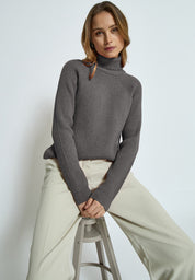 Minus MSAva Knit Turtleneck Pullover 112M Light Grey Melange