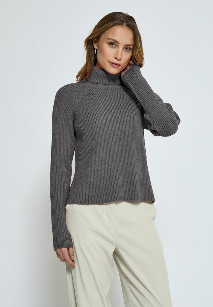 Minus MSAva Knit Turtleneck Pullover 112M Light Grey Melange