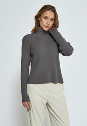 Minus MSAva Knit Turtleneck Pullover 112M Light Grey Melange