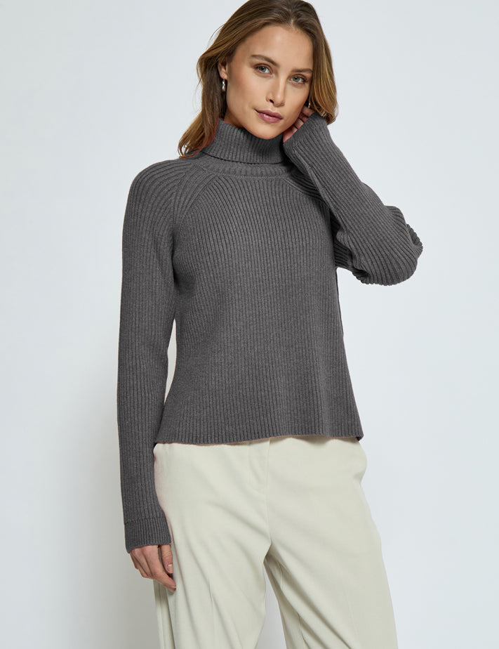 Minus MSAva Knit Turtleneck Pullover 112M Light Grey Melange