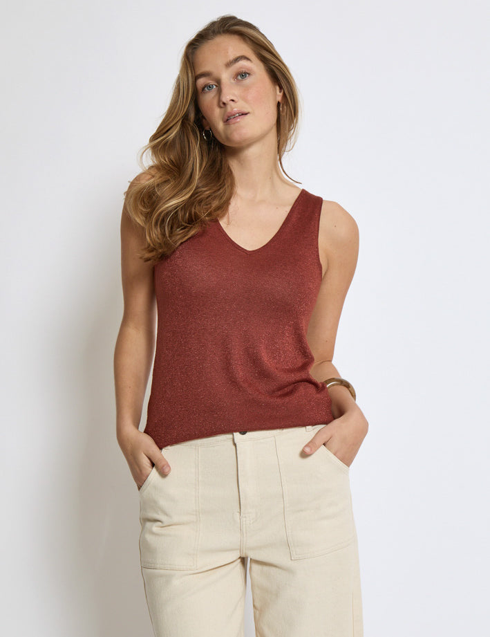 Minus MSCarli Knit Top Top 4800MET Smoked Paprika Met.